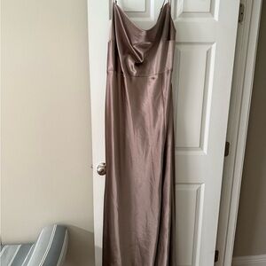 Birdy Grey Satin Evening Gown